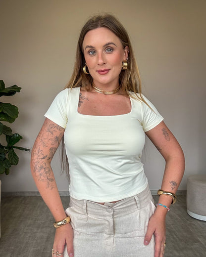 Blusa de Poliamida Manguinha Curta Joaquina