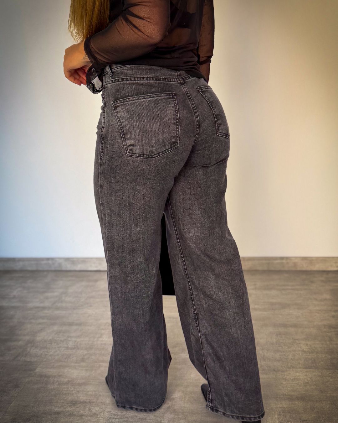 Calça Jeans Wide Leg Estonada 100% Algodão