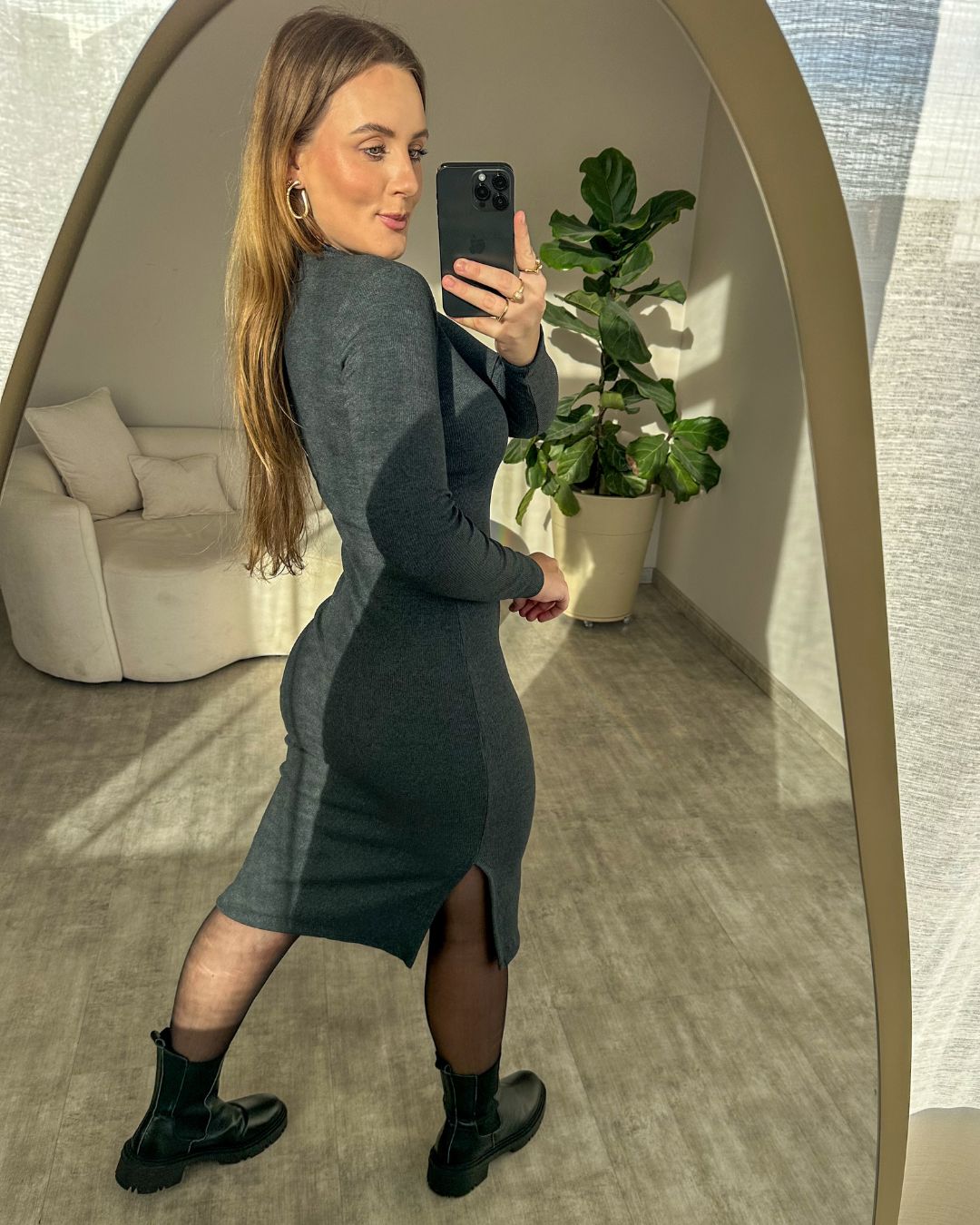 Vestido Canelado Midi Isaura