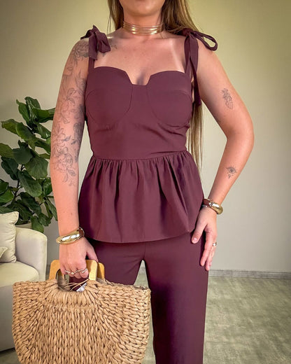 Conjunto Calça Pantalona e Bata