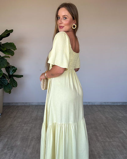 Vestido Midi com Decote em V