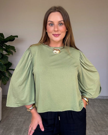 Blusa Ampla com Manguinha Bufante