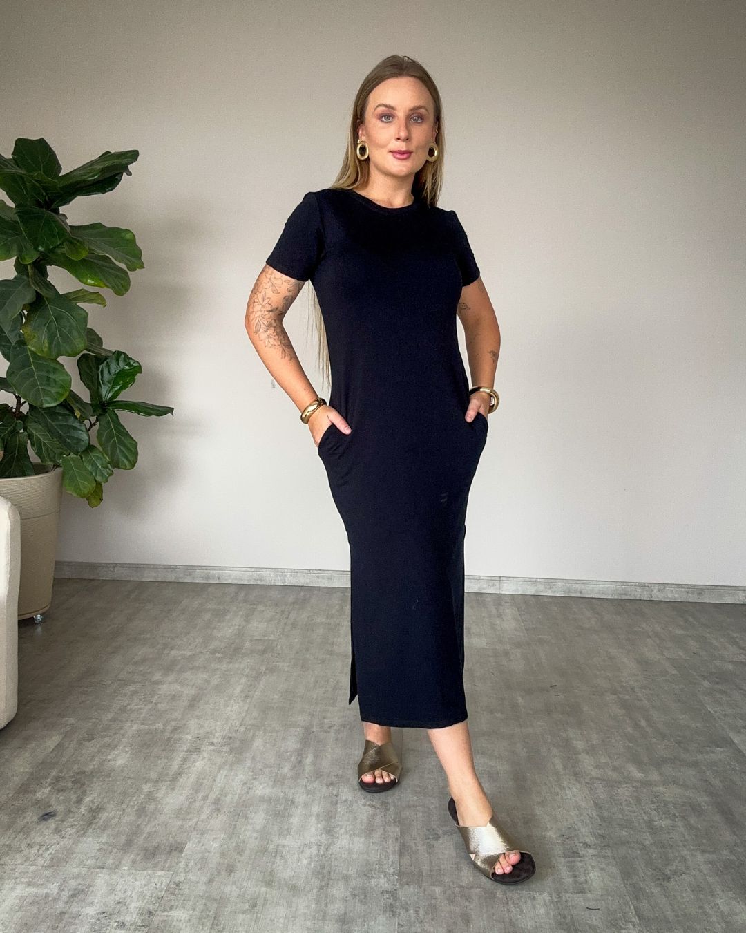 Vestido Moletinho com Manguinha