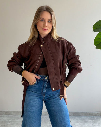 Jaqueta em Suede Sabrina