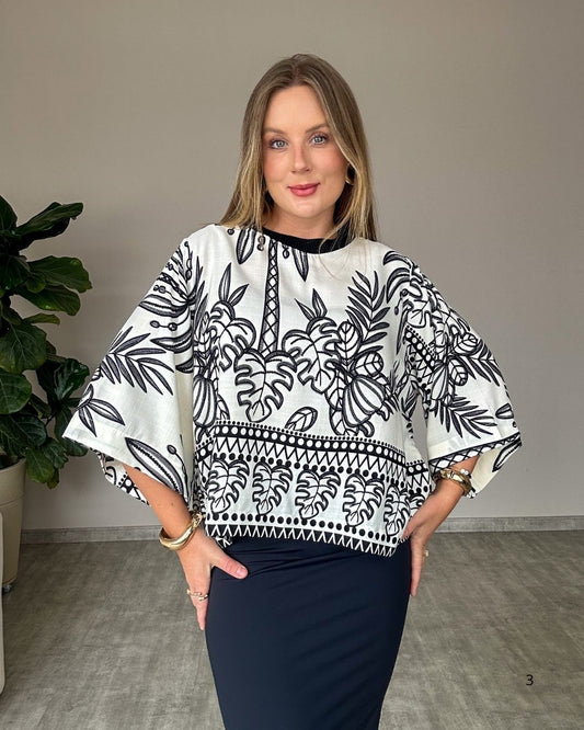 Blusa Ampla Estampada