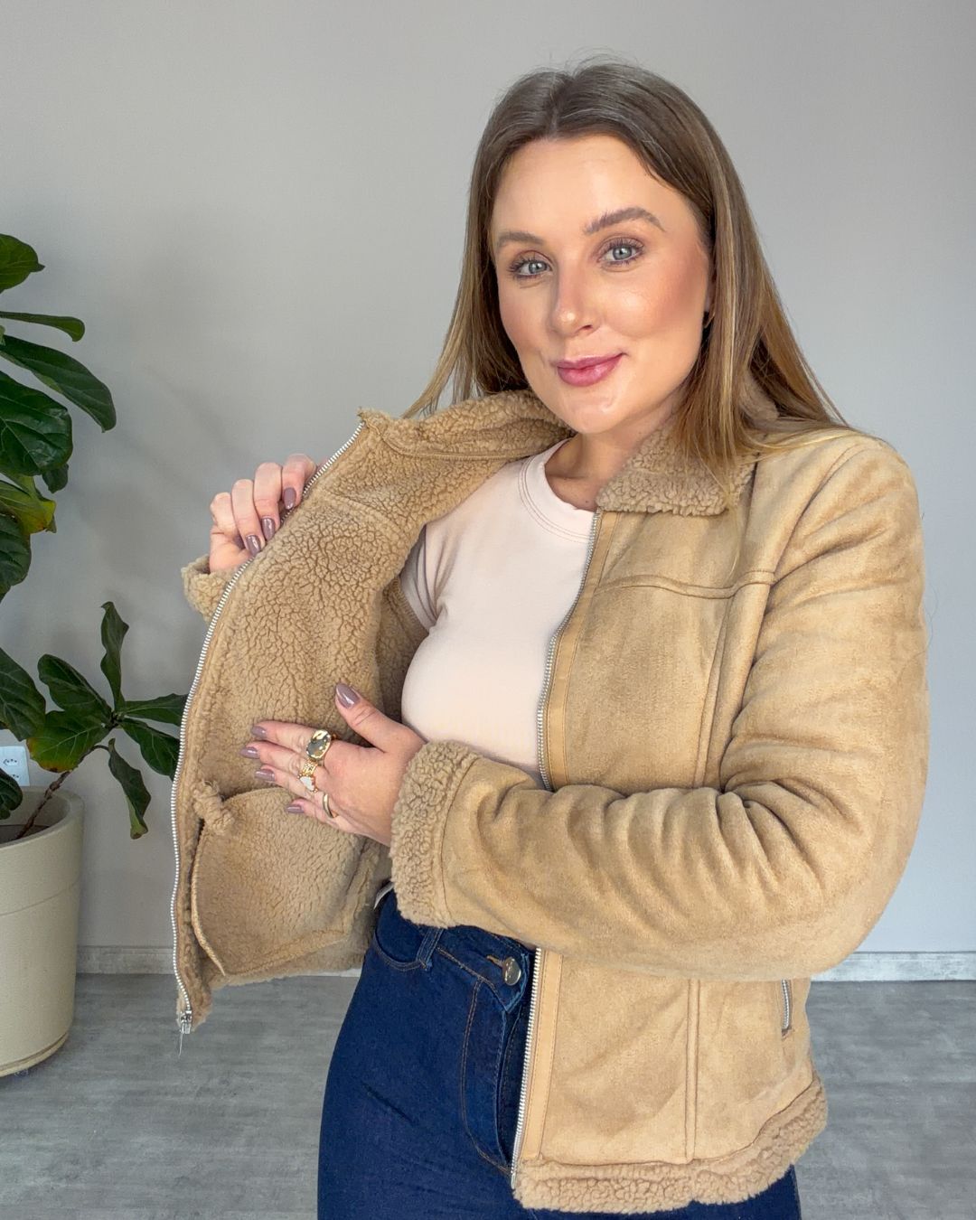Jaqueta Suede Forrada Layla