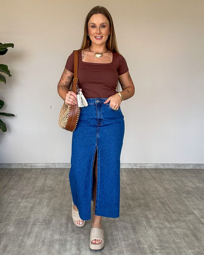 Saia Midi Nxo Lavagem Média