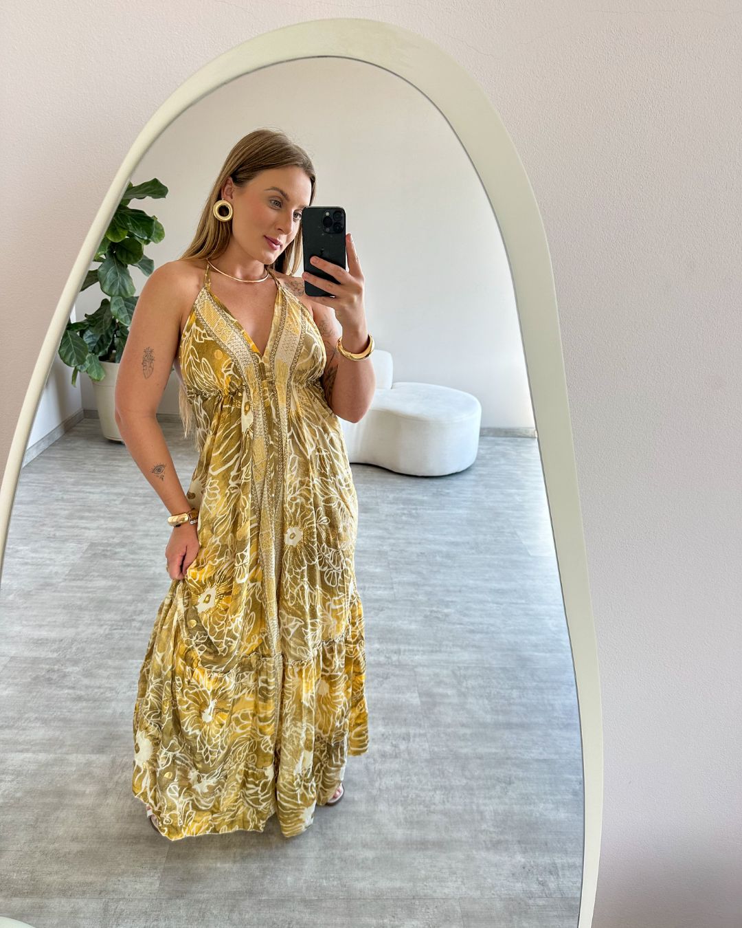 Vestido Longo Indiano Estampado