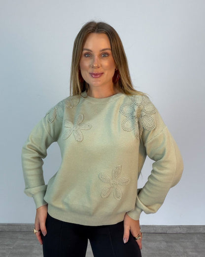 Blusa de Modal Bordada Floral Feminina