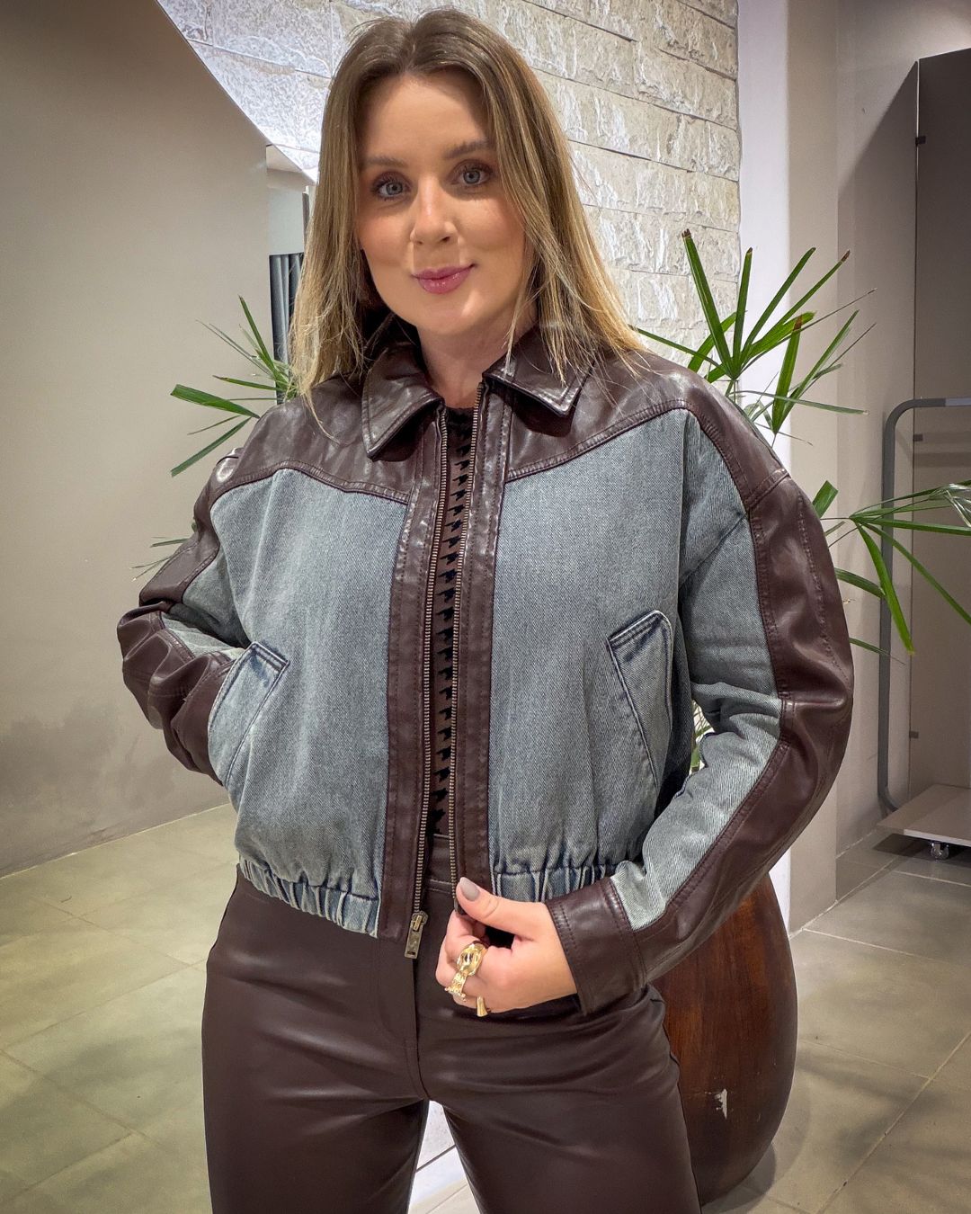 Jaqueta Urban Luxe Jeans & Leather