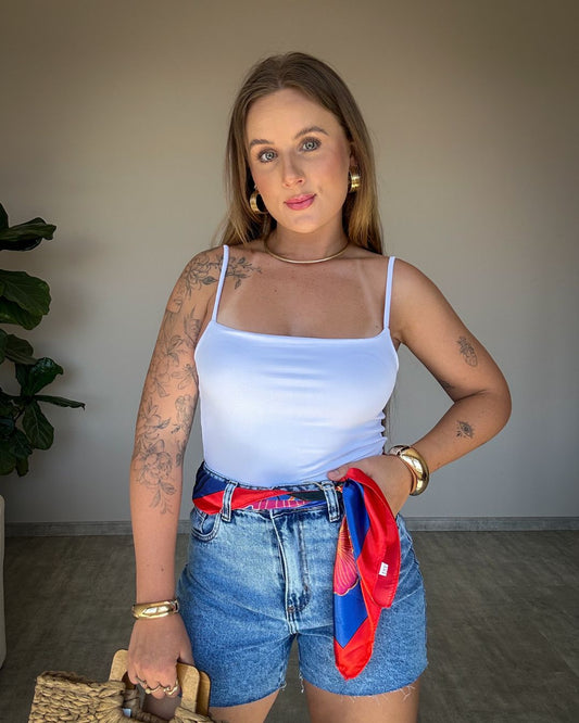 Bermuda Jeans Cintura Alta