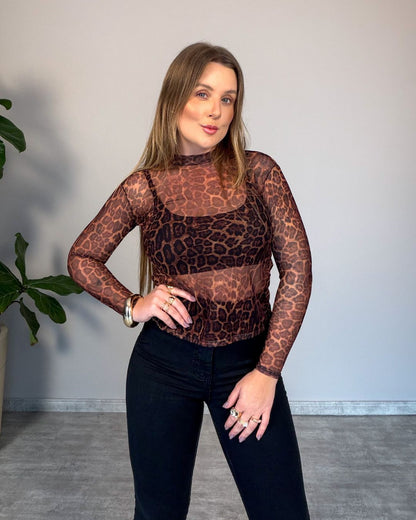 Blusa de Tule Estampado