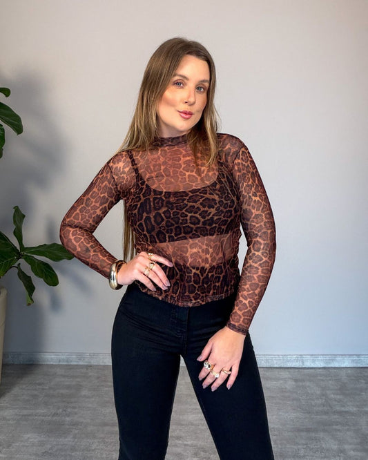Blusa de Tule Estampado