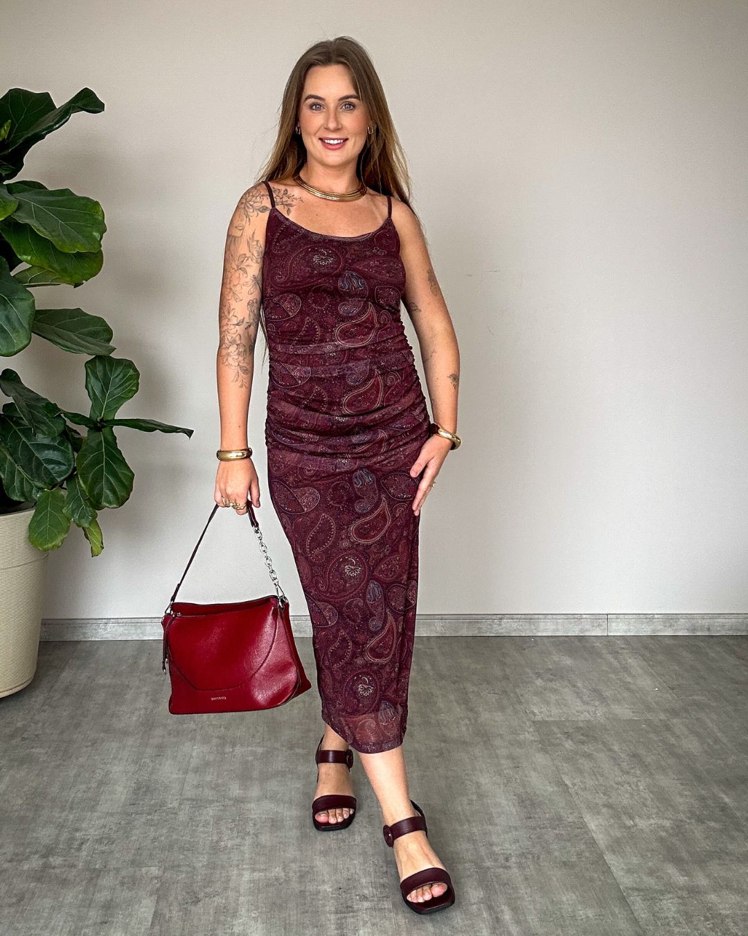 Vestido de Tule com Drapeado