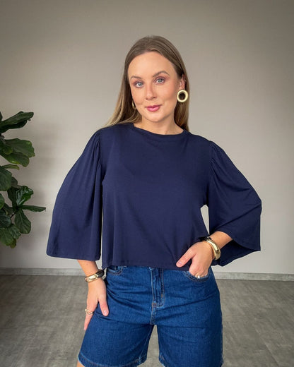 Blusa Ampla com Manguinha Bufante