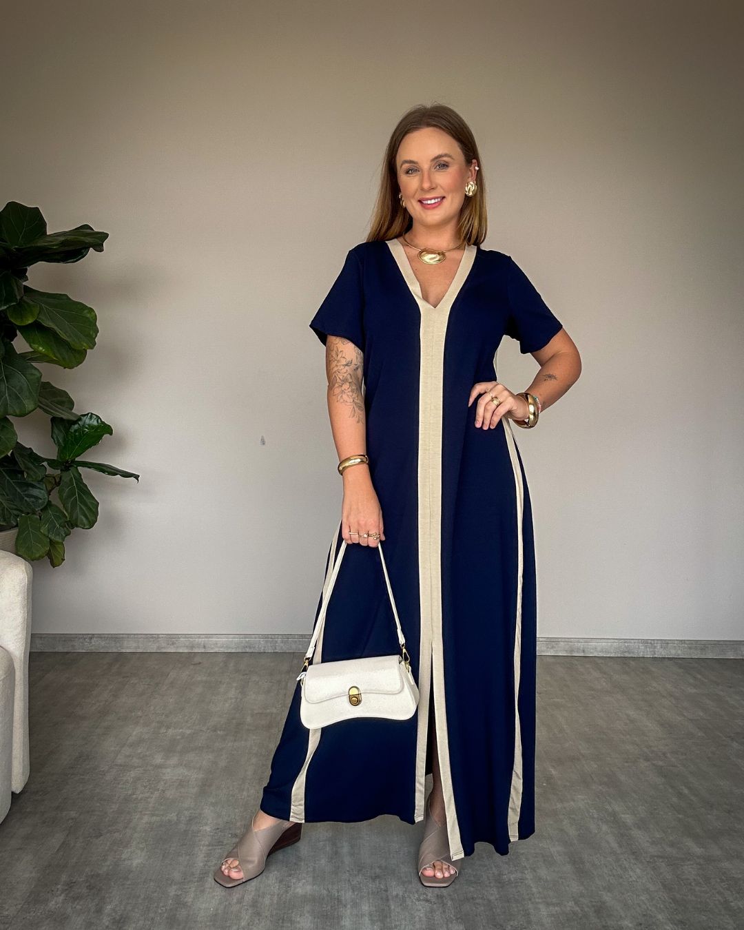 Vestido Stella Manga Curta