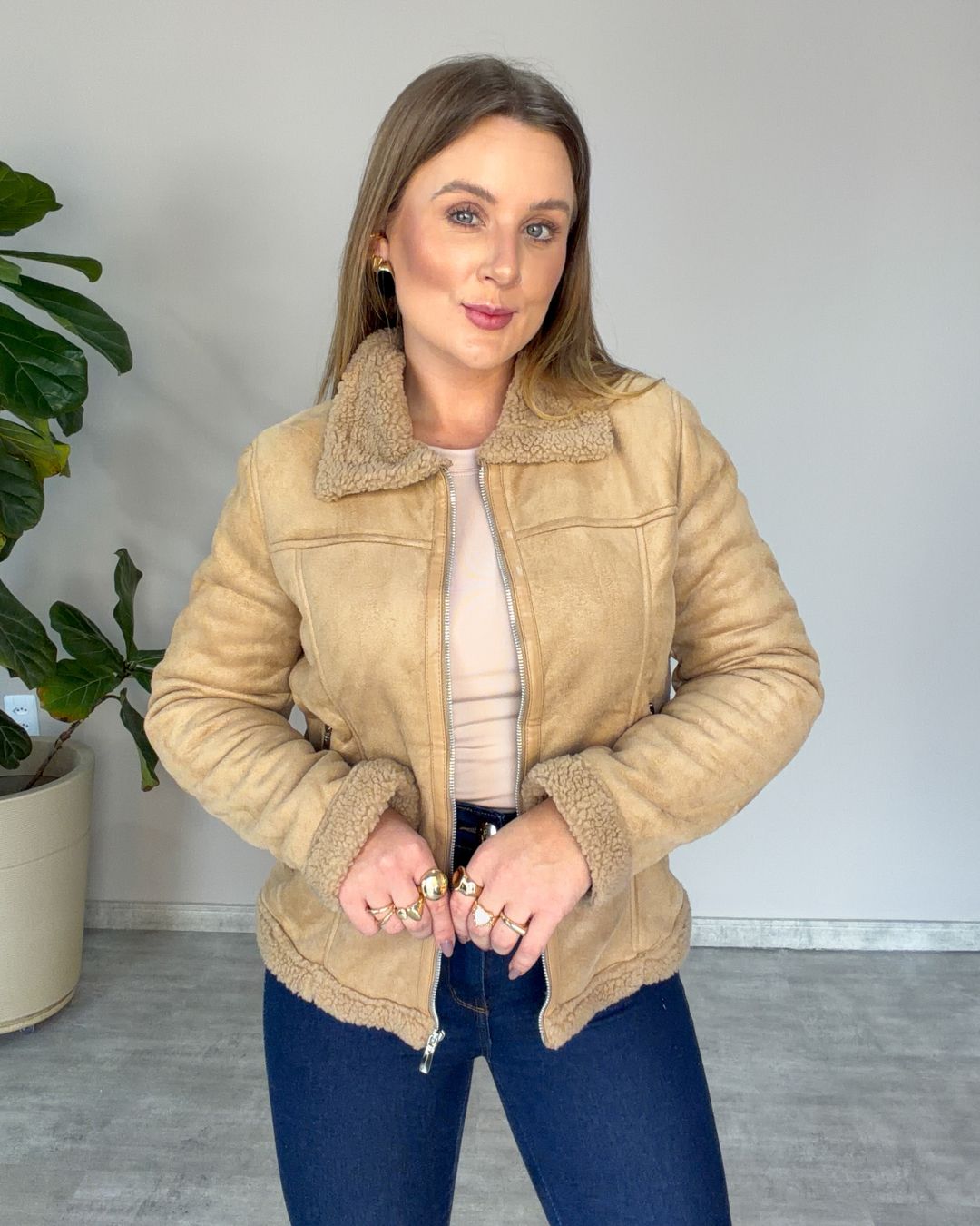 Jaqueta Suede Forrada Layla