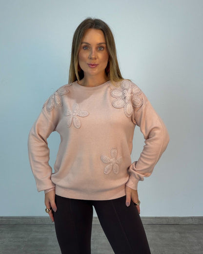 Blusa de Modal Bordada Floral Feminina