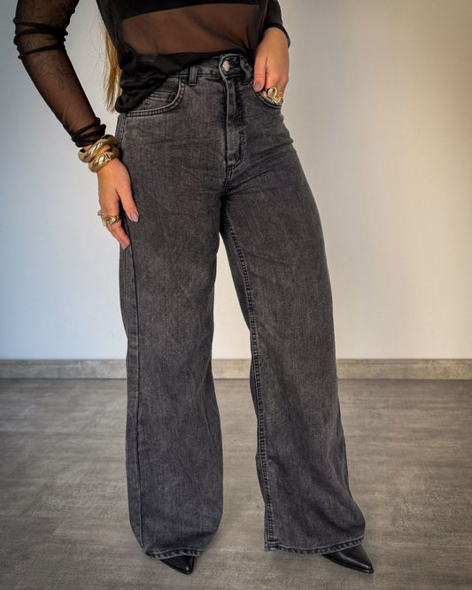 Calça Jeans Wide Leg Estonada 100% Algodão