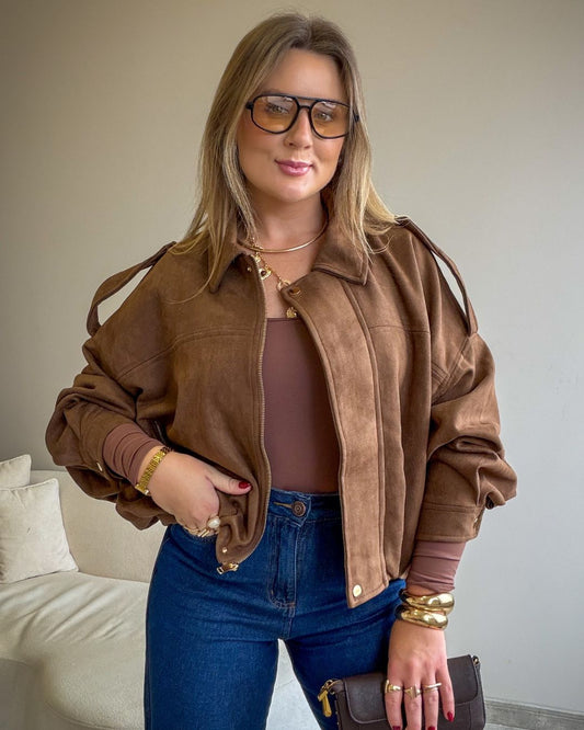 Jaqueta Oversized de Suede
