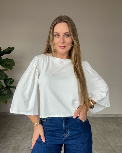 Blusa Ampla com Manguinha Bufante