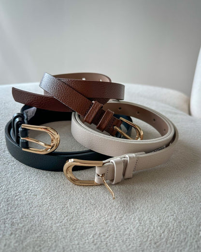 Cinto Fino Básico de Couro