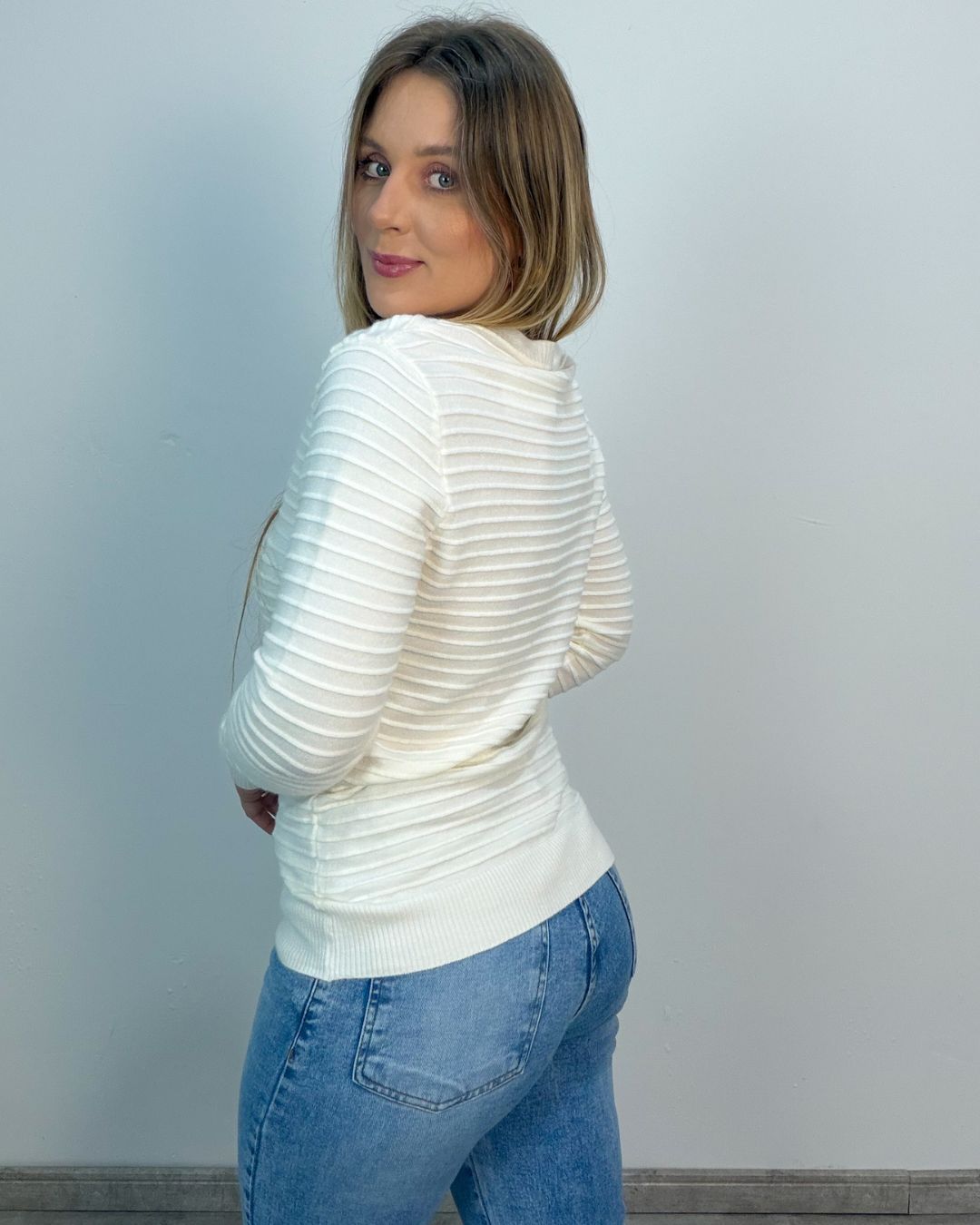 Blusa de Modal com Listras Horizontais