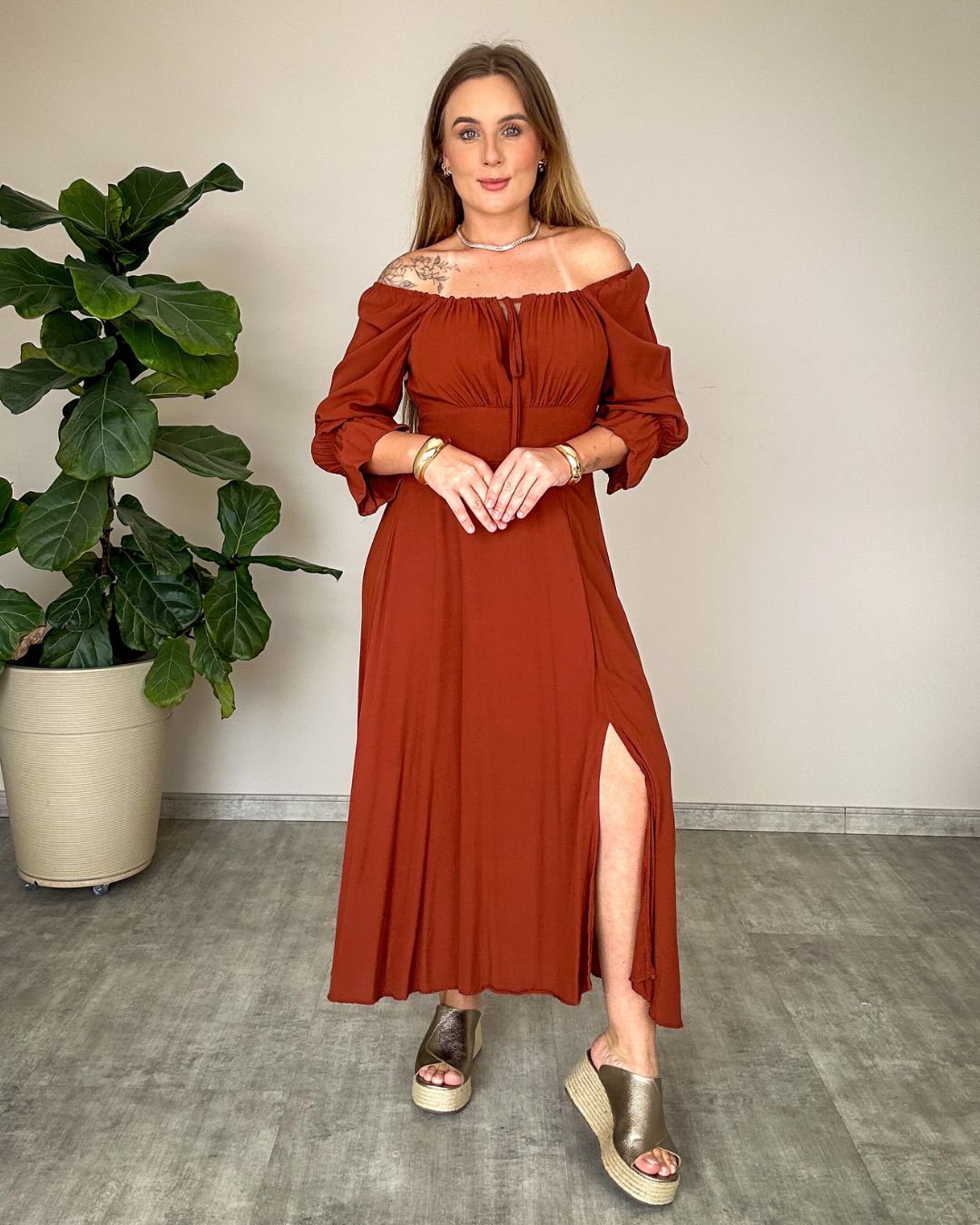 Vestido Ciganinha Manga Longa