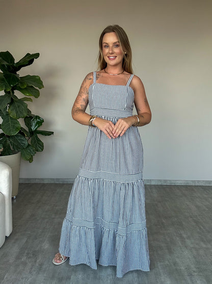 Vestido Longo Listrado