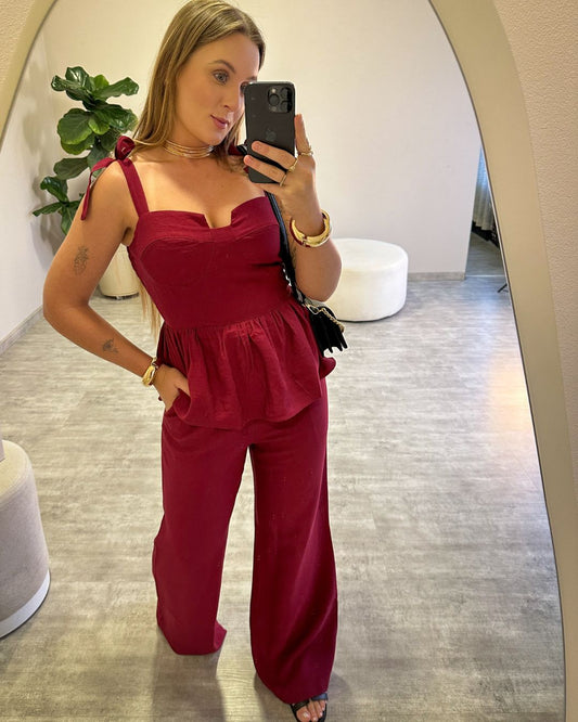 Conjunto Calça Pantalona e Bata