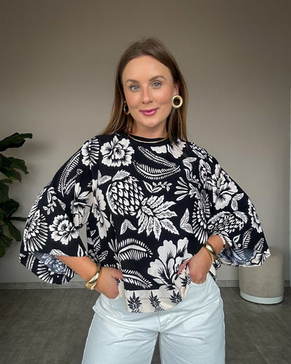 Blusa Ampla Estampada
