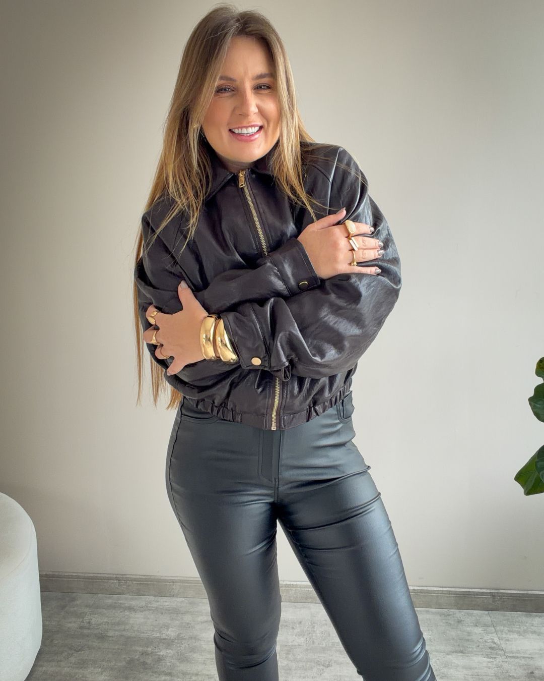 Jaqueta Oversized Couro Sintético