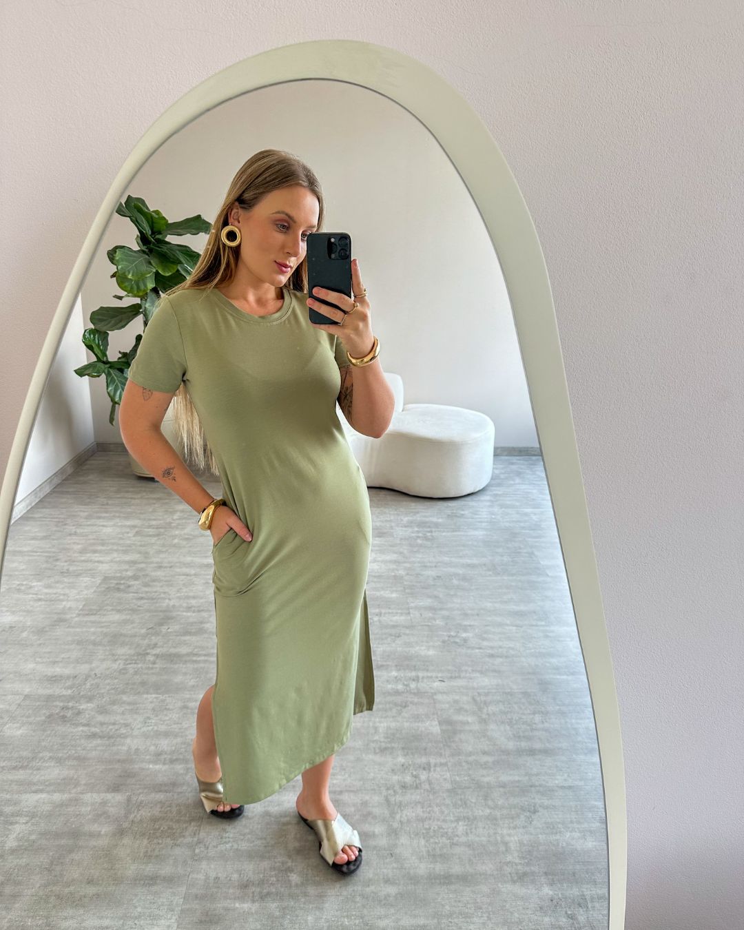 Vestido Moletinho com Manguinha