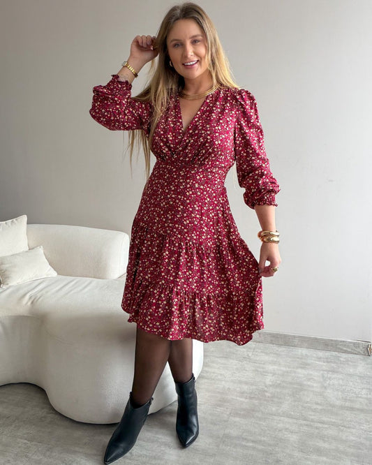 Vestido Curto Manga Longa