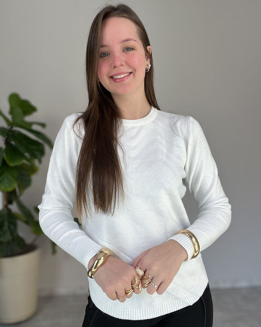 Blusa Modal com Listras de Onda