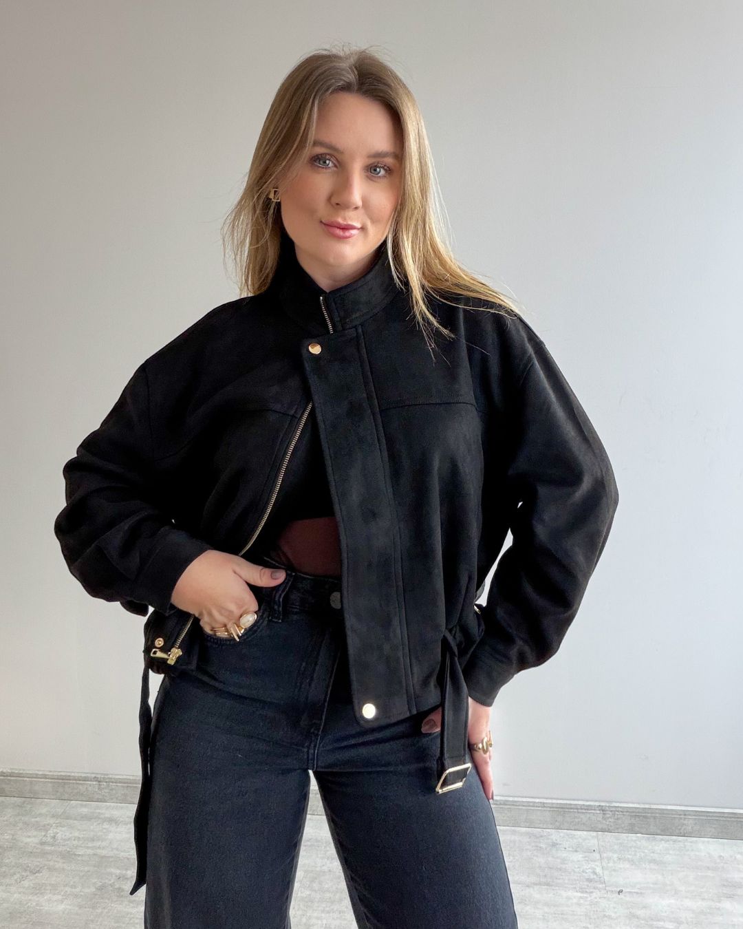 Jaqueta em Suede Sabrina