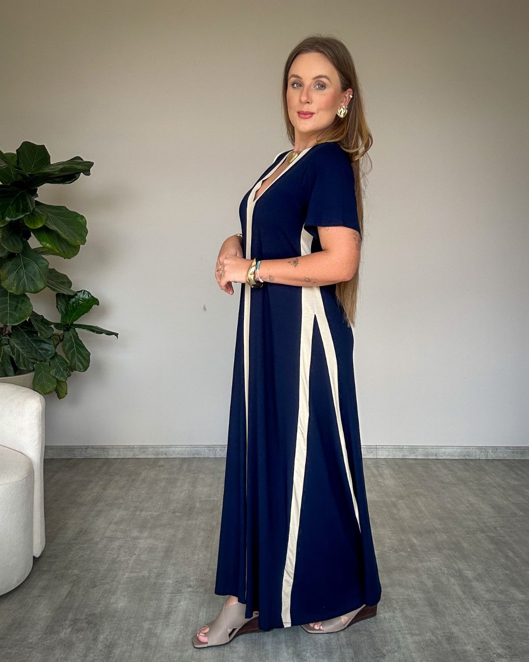 Vestido Stella Manga Curta