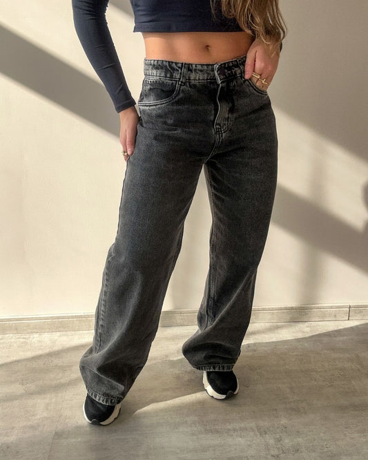 Calça Wide Leg Estonada Vivian