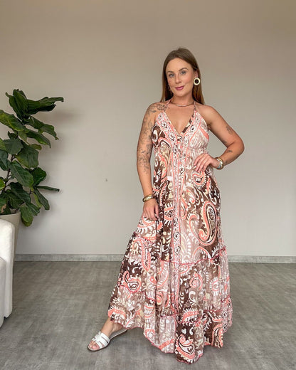 Vestido Longo Indiano Estampado