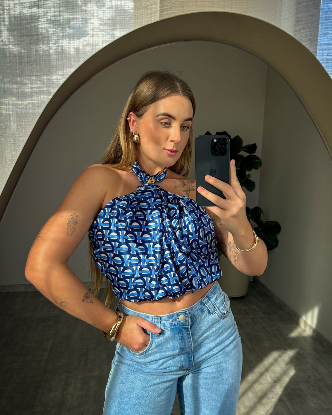 Lenço de Cetim Modelo 2 Geométrico