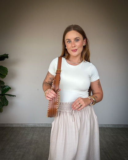 Body Manga Curta em Poliamida