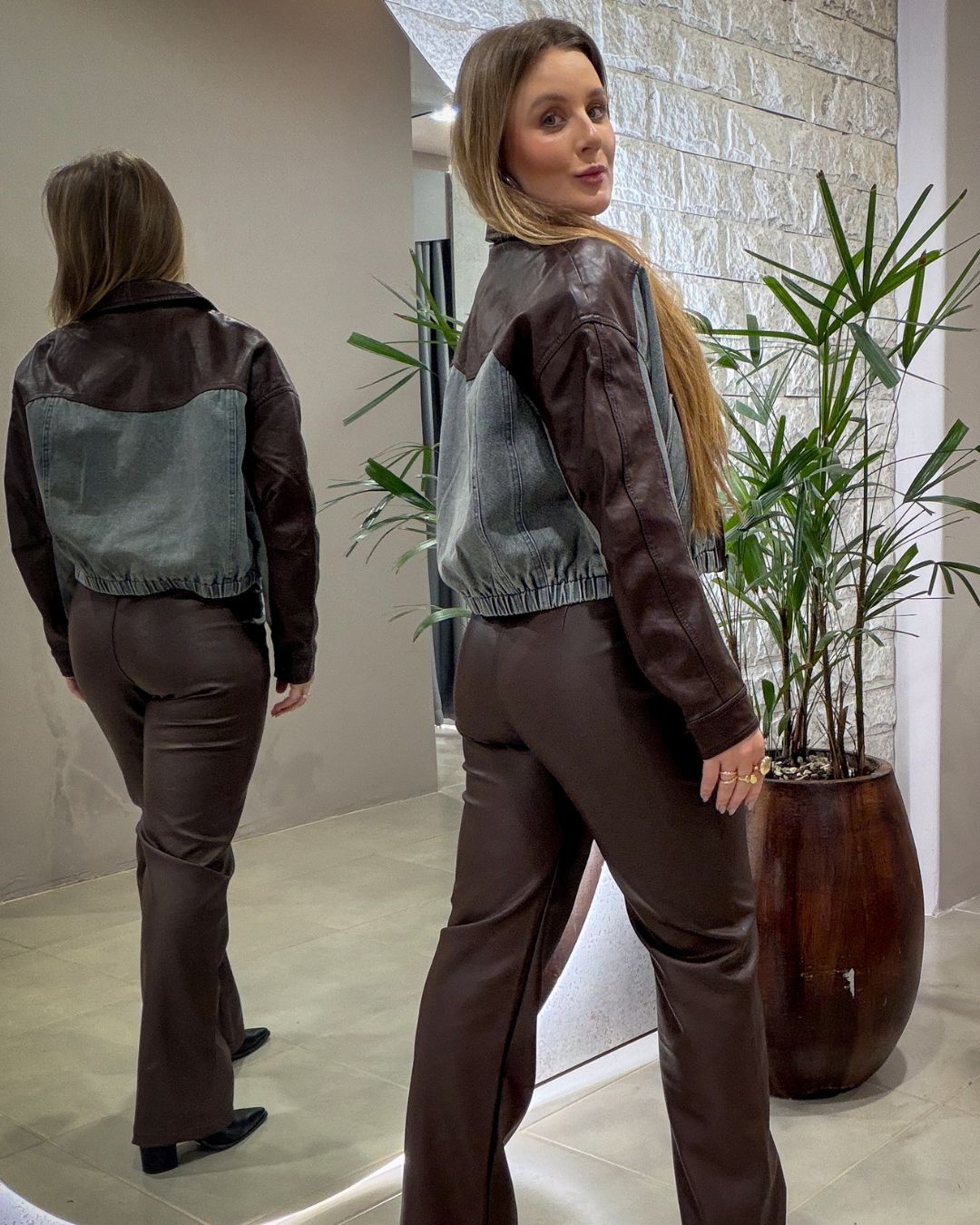 Jaqueta Urban Luxe Jeans & Leather