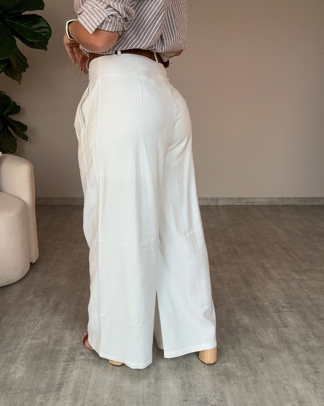 Calça de Linho Cintura Alta