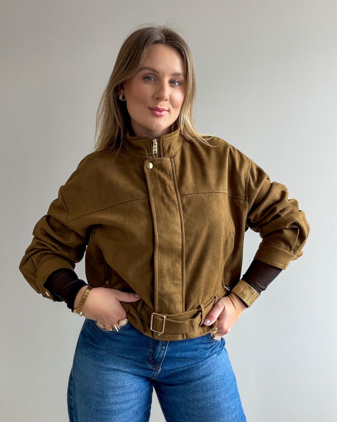 Jaqueta em Suede Sabrina