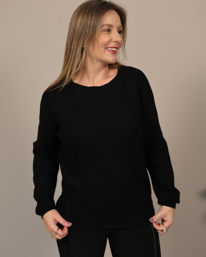 Blusa Modal Lisa com Detalhe Lateral no Ombro