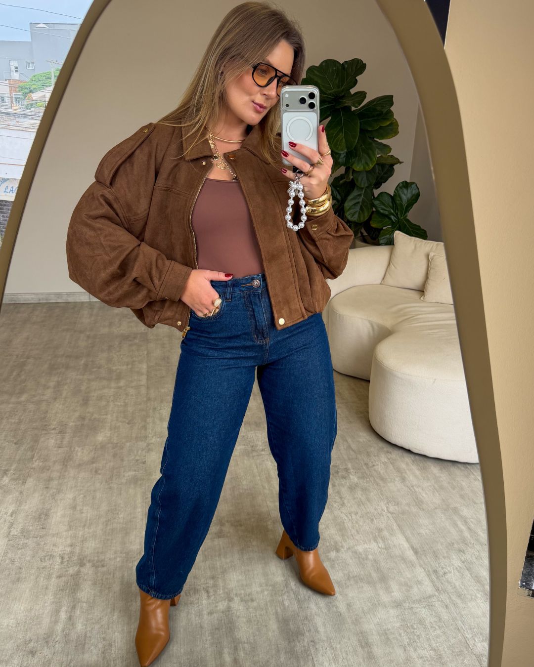 Jaqueta Oversized de Suede