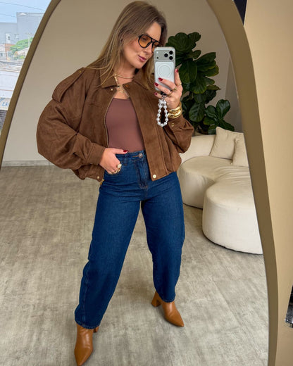 Jaqueta Oversized de Suede