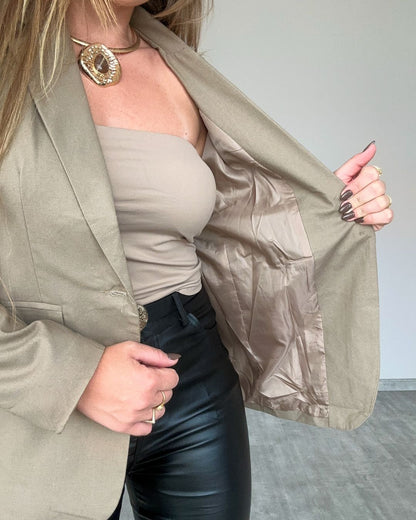 Blazer em Linho Forrado