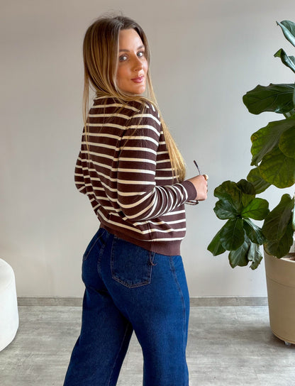 Conjunto Regata e Casaco Listrado