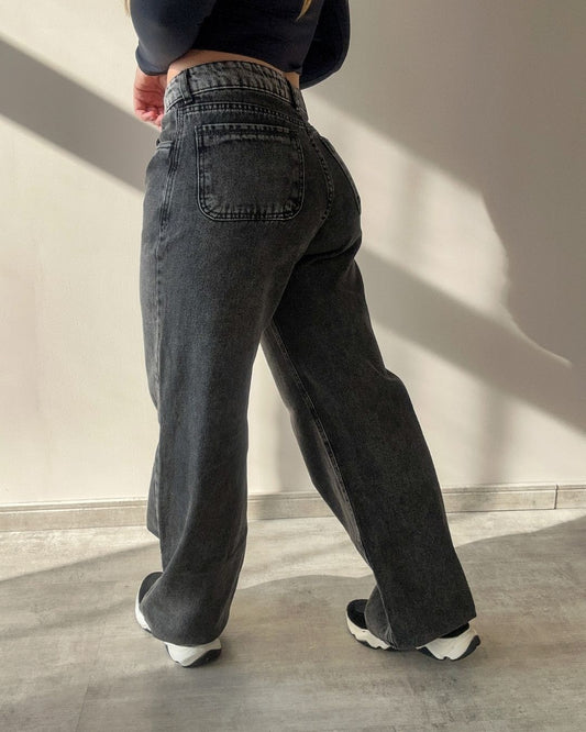 Calça Wide Leg Estonada Vivian